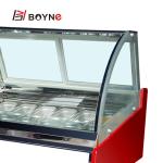 Arc Shape 450W Ice Cream Display Fridge For Milk Tea Shop