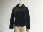Winter / Autumn Black Ladies Faux Fur Coats With Gunmetal Zip Through TW78161