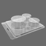 Custom 3 Cavity Disposable Clear Round PVC Plastic Accessories Clamshell