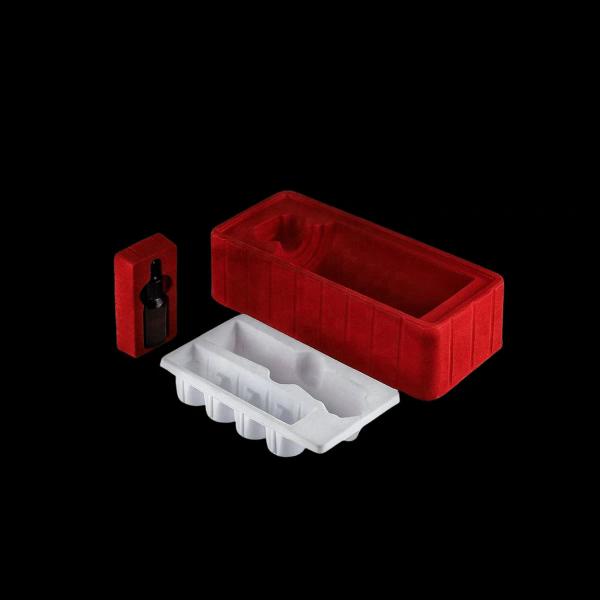 Customized disposable PP pet PVC PS flocking plastic black/white plastic blister