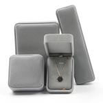 Custom Logo Ring Pendant Bracelet Velvet Jewelry Box Wholesale Jewelry Organizer