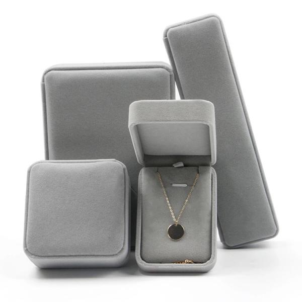 Custom Logo Ring Pendant Bracelet Velvet Jewelry Box Wholesale Jewelry Organizer