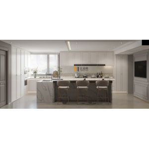 Buy cheap Refined Chic Modern Cream White Stainless Steel Kitchen Cabinetry With Luxurious from wholesalers