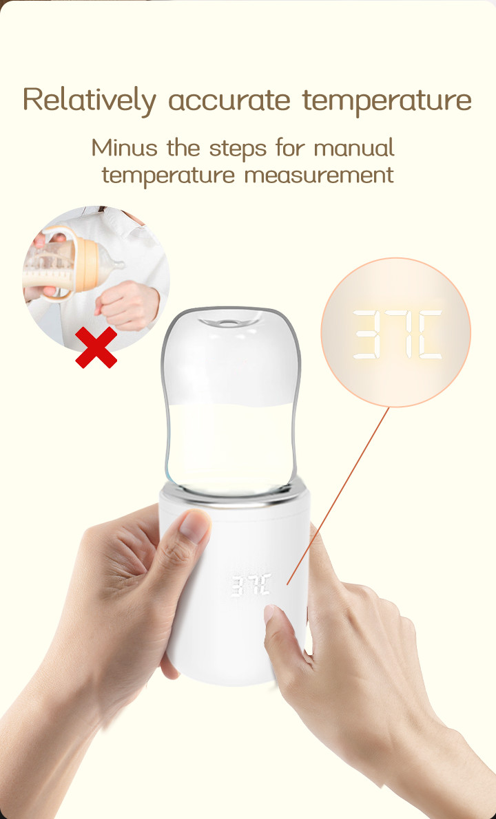 Quick Heating Infant Bottle Warmer 3 Mins Warming Breast Milk On The Go Temperature Control