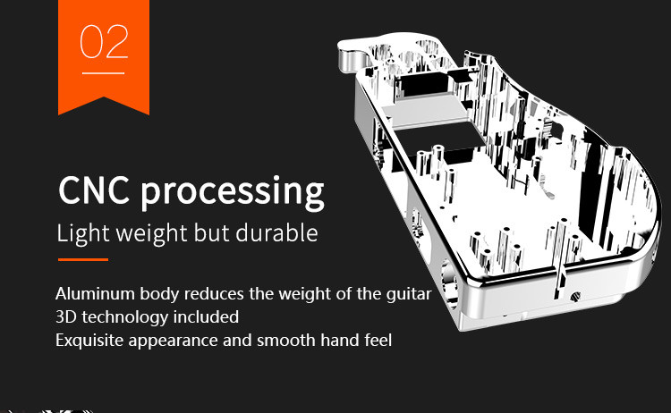 Unique Design Patented Grand Headless Electric Guitar Double Hummbucker Built-in Guitar Effect Ebony Fingerboard and bag
