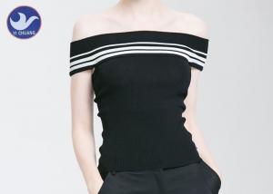Wholesale Sexy Off Shoulder Cross Back Womens Knit Pullover Sweater Lady Summer Sleeveless  Top from china suppliers