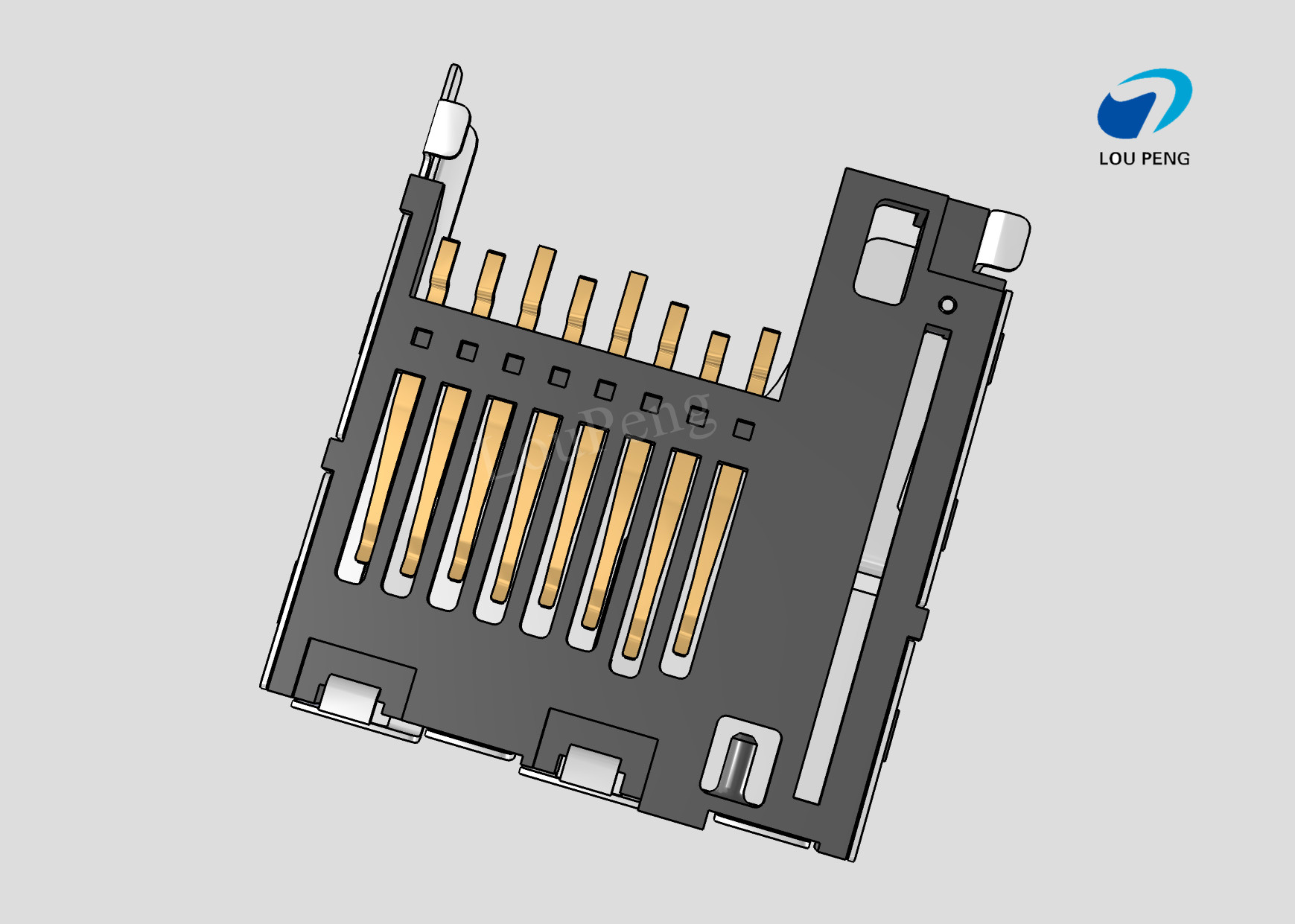 SD Card Connectors, Secure Digital Compatible Card, 8 Position, Surface Mount, Right Angle