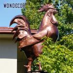 Live size outdoor garden metal animal decoration bronze rooster statue