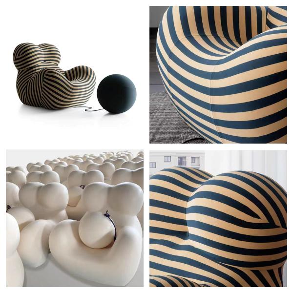 Edgeless Lazy Sofa Floor Chair , Cotton Fabric Seamless Sponge Sofa Chair