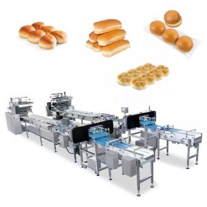 Wholesale Multifunction Bakery Food Automatic Feeding Line Burger Bun Hot Dog Hamburger Packaging Machine from china suppliers
