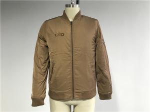 Wholesale Rib / Embroidery Pu Leather Coat Camel Polyester Nylon Bomber Puffer Jacket Tw77547 from china suppliers