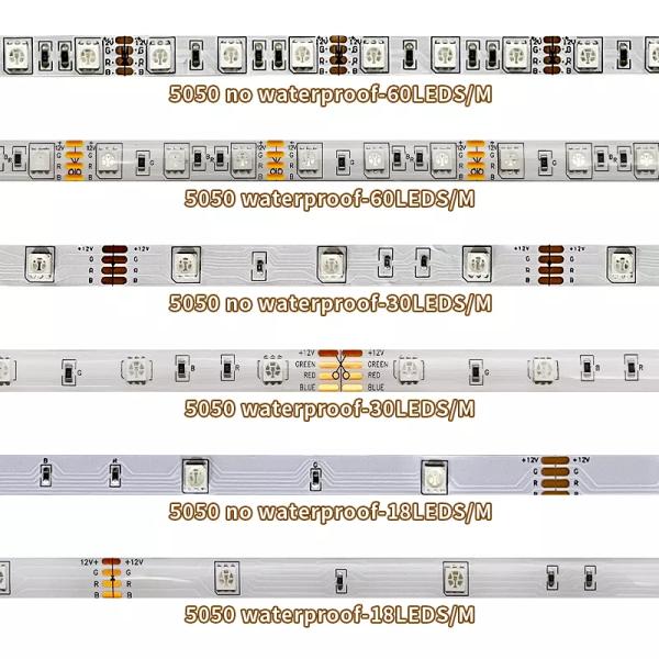 Home Bar 12V 32ft Smart LED Strip RGB 5050 12V 24V Flexible 54 Leds 60LED 48LED 10mm 1670