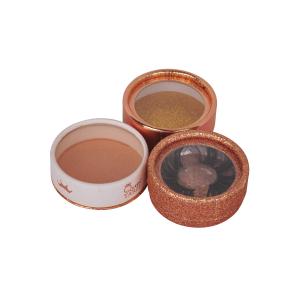 Wholesale Round Shape Eyelash Paper Box Packaging With Plastic Tray Window OEM from china suppliers