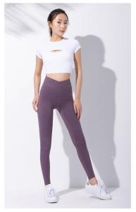 Wholesale Sexy Big Hole Back Cut Sewing yoga crop tank Short Sleeve Crop Top Workout 250g from china suppliers