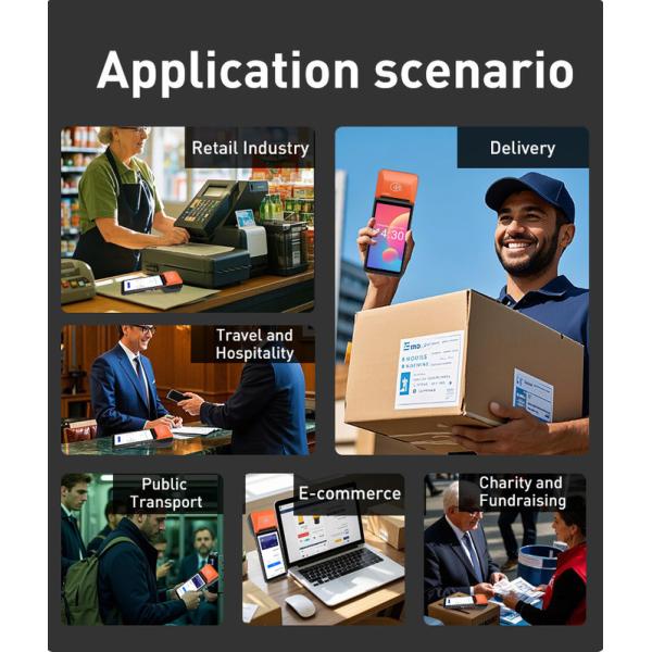 Android 14 Handheld POS Terminal 5.99 Inch Bluetooth POS Machine 3GB Ram 32GB Rom