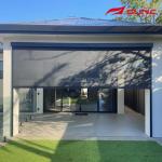 Motorized Zip Track Outdoor Windproof Blinds For Restaurant Balcony