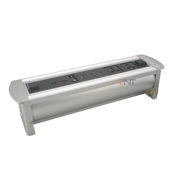 Electrical flip up office multimedia flush mount desk power socket with rj45/vga/usb