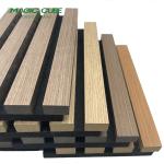 Veneer Finish Decorative Sound Absorbing Akupanel Wood Slatted Acoustic Panel