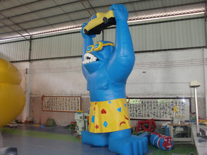 Giant Inflatable Cartoon , PVC Tarpaulin Inflatable Gorila for Advertising