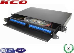 Wholesale 19'' Fiber Optic Terminal Box / Sliding Fiber Optic Patch Panel 24 Cores Full Loaded SC Pigtail from china suppliers