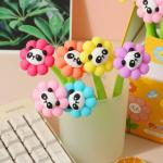 Panda Flower Pens Rose Shaped Ballpoint Pen Creative Liquid Black 0.5mm Gel Ink