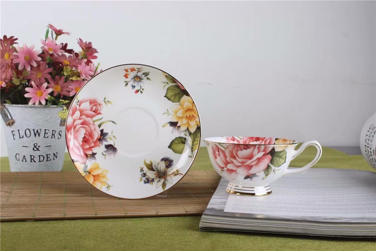 Tableware Low Water Absorption English Bone China Tea Cups