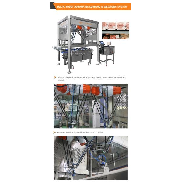 Meat Delta Robot Automatic Loading Belt Multihead Weigher Weighing System