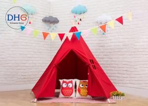 Wholesale 4 Walls Kids Pop Up Tent Durable Wooded Poles 100 Percentage Cotton With Window from china suppliers