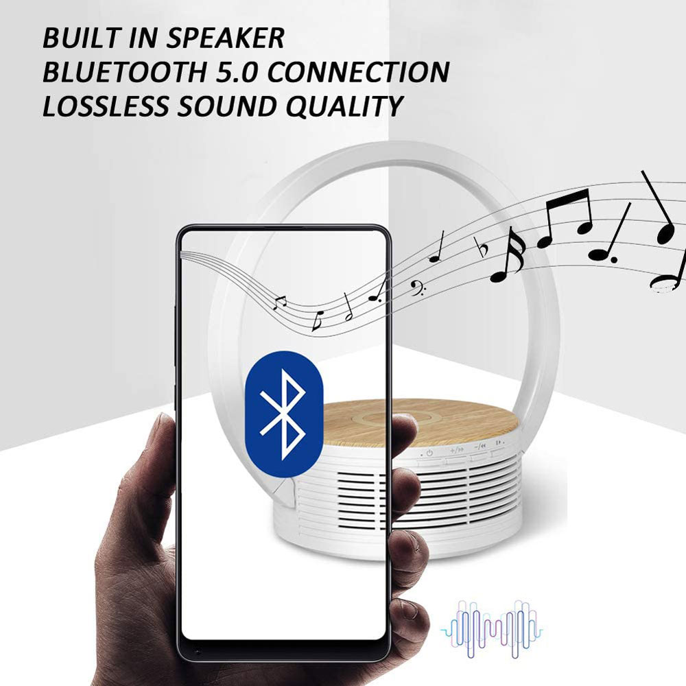 800mAh 2700K Battery Wireless Charger Night Light With Bluetooth 5.0 Speaker
