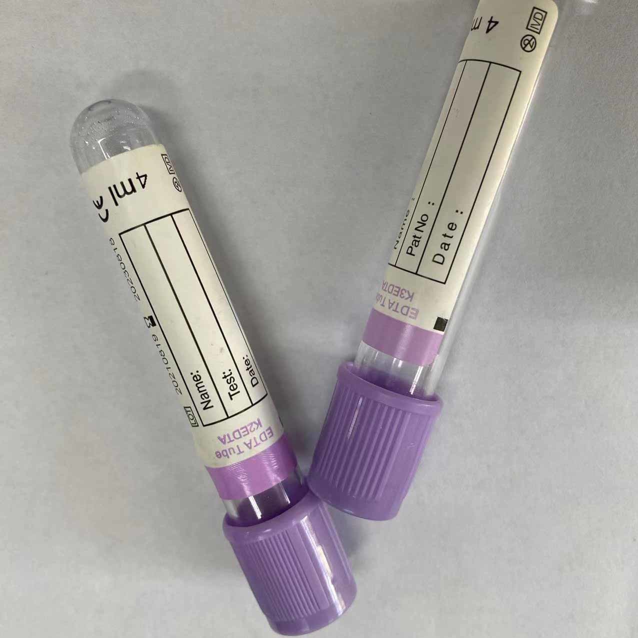 1ml - 10ml EDTA K2 K3 Blood Collection Tube With Purple Cap