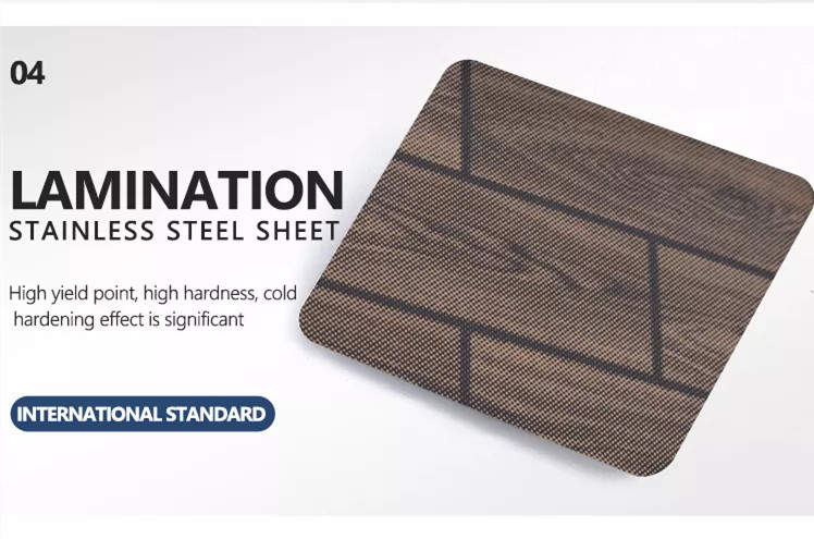 Cold Rolled 316 Stainless Steel Sheet 304 Ss Laminate Plate For Elevator Decorative Wood Grain