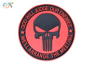Wholesale Punisher Skull Logo Velcro Embossing Soft PVC Rubber For Clothes from china suppliers