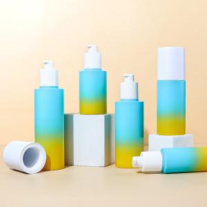 Wholesale Round Essential Oil Pump Serum Bottle 50ml PET Plastic Dropper from china suppliers