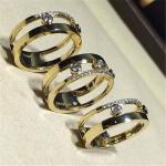 Luxury jewelry Mk Three drill sliding ring material 18k white gold yellow gold
