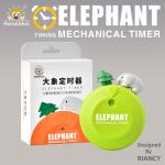 Elephant ABS Cartoon Kitchen Timer 8.3x6.7cm Orange Green For People
