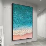 Relief Art Wall Decoration Hanging Painting 3d Craft Colored Painting Beach
