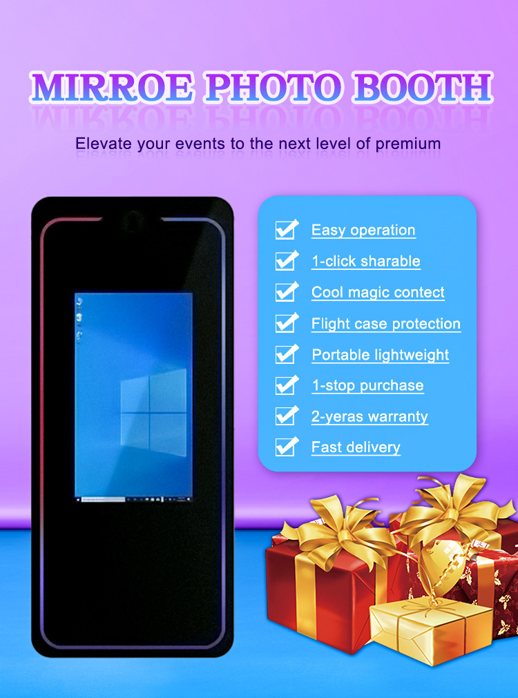 RoHS Selfie Mirror Photo Booth Touch Screen Interactive Selfie Mirror Weddings