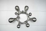 Indoor Mirror Stainless Steel Sculpture Abstract Spray Water Metal Art