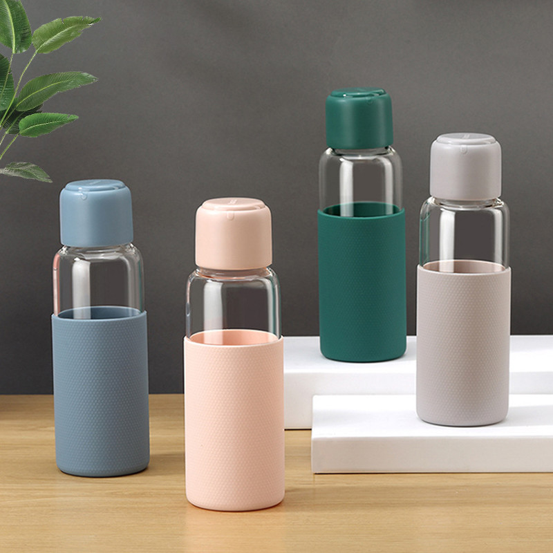 Anti Scalding Unbreakable Glass Water Bottle Custom Logo Printed 350ML Capacity