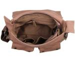 Canvas 20L Men'S Leather Business Messenger Bag Reusable Wear Resistant