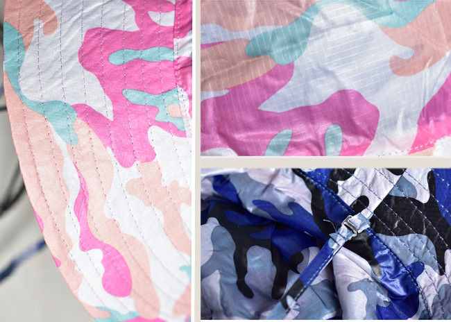 Camouflage Printing Custom Caps Hats Nylon Fabric Floral Bucket Hat