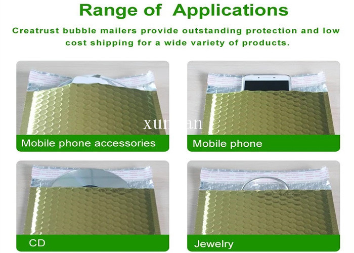 Self Adhesive Tape Padded Shipping Metallic Bubble Mailing Envelopes Custome Logo