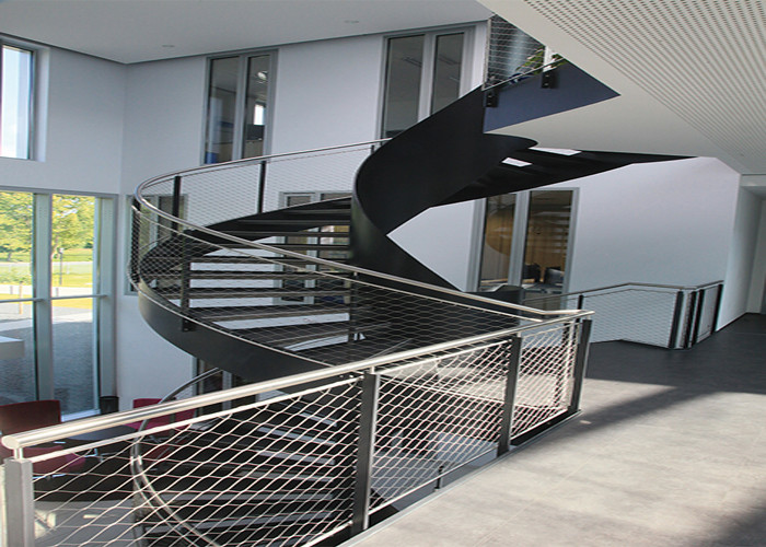 Safety Balustrade Infill Stainless Steel Wire Rope Mesh 70mm sS316L For For Stairs