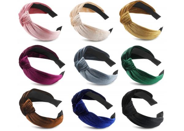 GLH014 Solid color flannelette hair hoops cross border women wide edge pressure