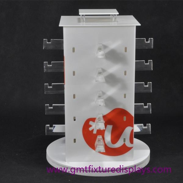 Revolving White Acrylic Sunglasses Display Stand Free Standing Eyewear Display