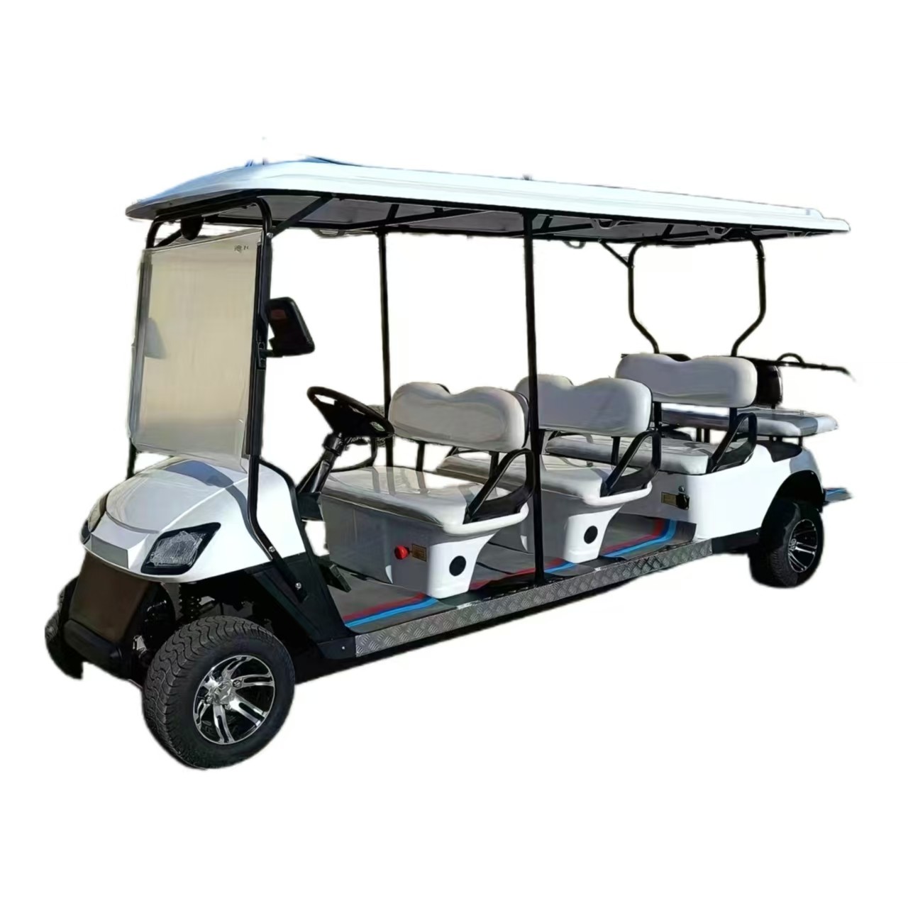 4 Wheel Street Legal Family Electric Off Road Utility Golf Cart 8 Seater With Storage Box