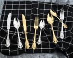 NC888 Royal gold Cutlery Set Stainless Steel wedding Flatware Set forged whole
