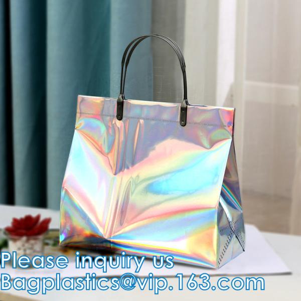 Holographic Rainbow Handbag Reusable Bags, Gym Sports Security Travel Beach
