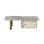 Living Room Stainless Steel Rectangle Central coffee Table With Bright Gold