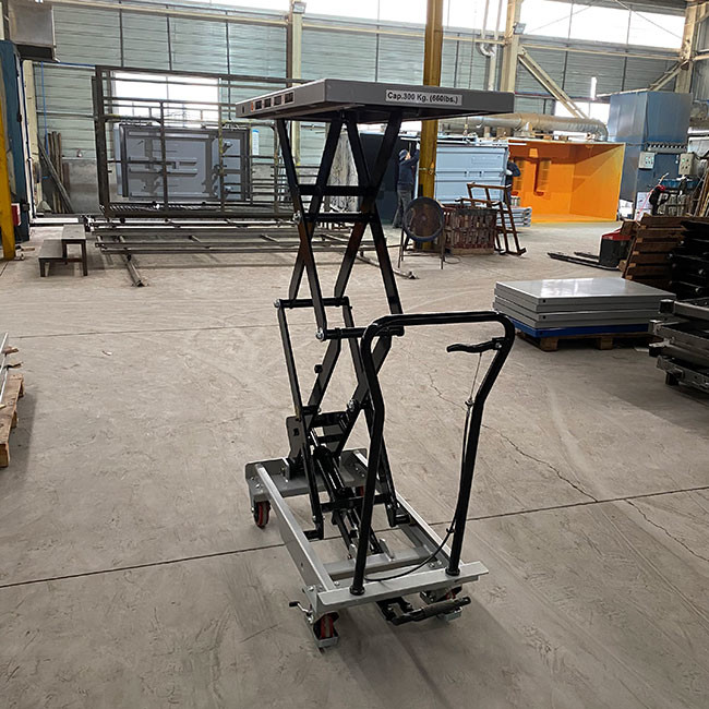 500kg Portable Scissor Lift Tables Double Scissor Mobile 1010mmx520mm